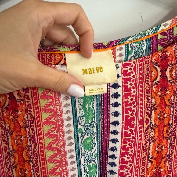 C10‎ Anthropologie Maeve Milla Aztec Print Multicolored Blouse - Picture 3 of 5